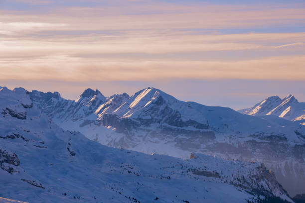 istock Winter Alps landscape at sunset 1182390267