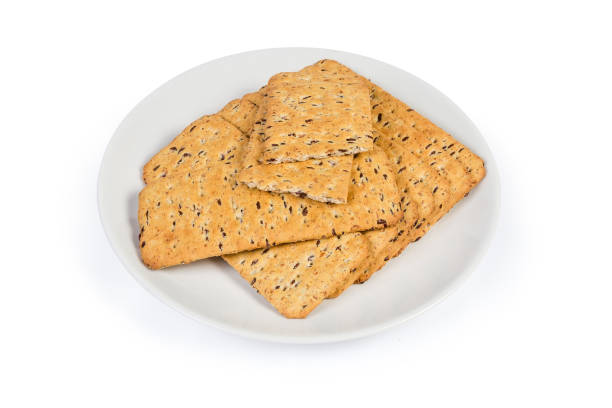 istock Savory cookies made with whole flax seeds addition on dish 1182393293