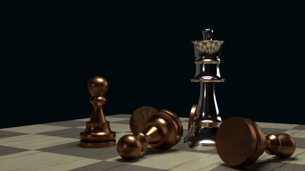 istock chess game 3d rendering abstract idea for business content. 1182395658