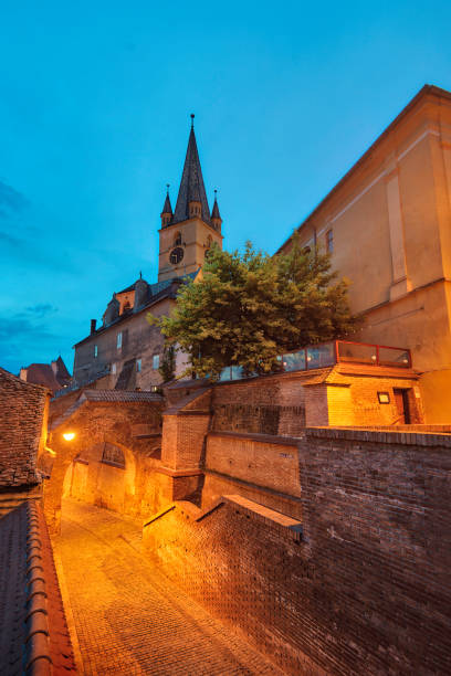 istock Downtown Sibiu during sunset, Romania, taken in May 2019 1182399152