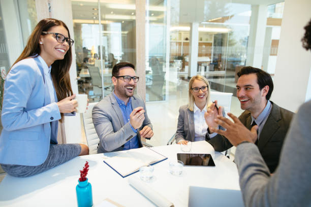 istock Successful business team working on a project in the office 1182404386