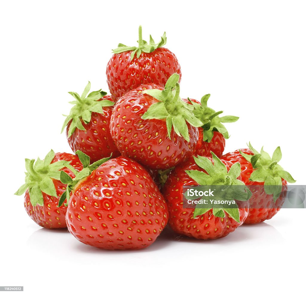 Vermelho Morango isolado no branco Frutas - Royalty-free Alimentação Saudável Foto de stock