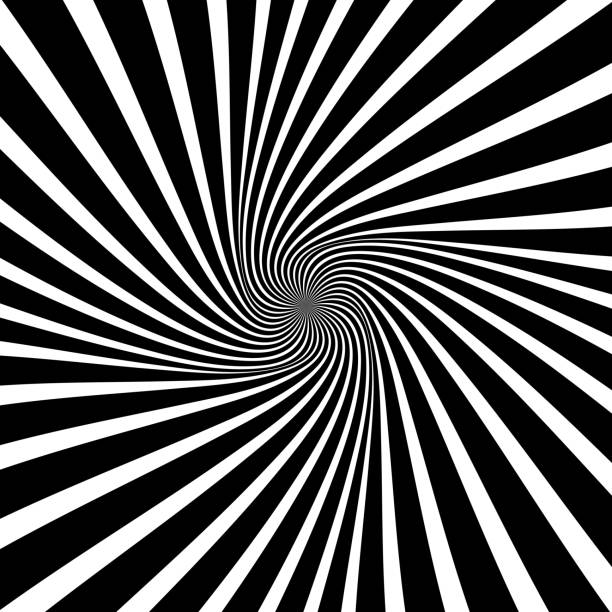 istock Black and White Hypnotic Spiral Background. Radial Spiral Rays Background. Retro Sunburst Background Template. Vector Illustration 1182411049