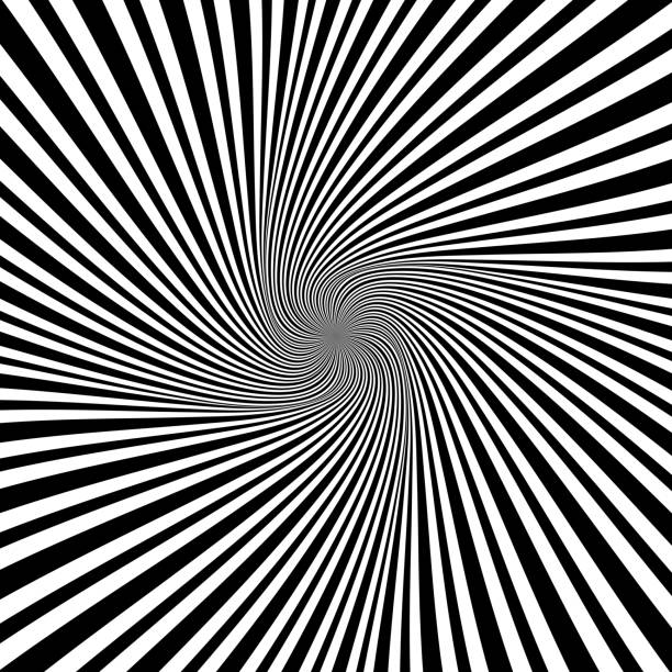 istock Black and White Hypnotic Spiral Background. Radial Spiral Rays Background. Retro Sunburst Background Template. Vector Illustration 1182411123