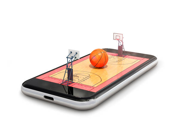 istock basketball. basketball playground. 3D rendering 1182413079