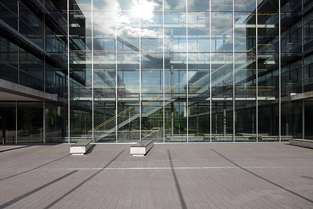 istock modern glass facade with staircase 118241344