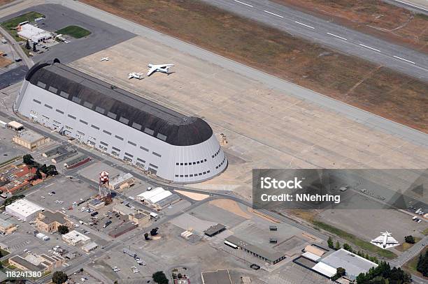 Moffett Field California Hangar 1 Stock Photo - Download Image Now - Silicon Valley, Aerial View, Airport