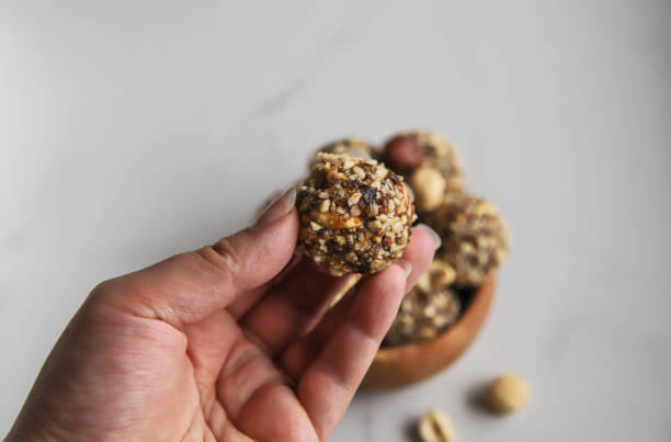 Energy ball in women`s hands