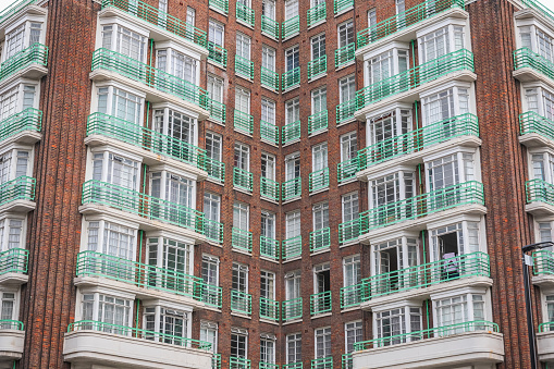 Exterior of a classic Art Deco building around Baker Street in London