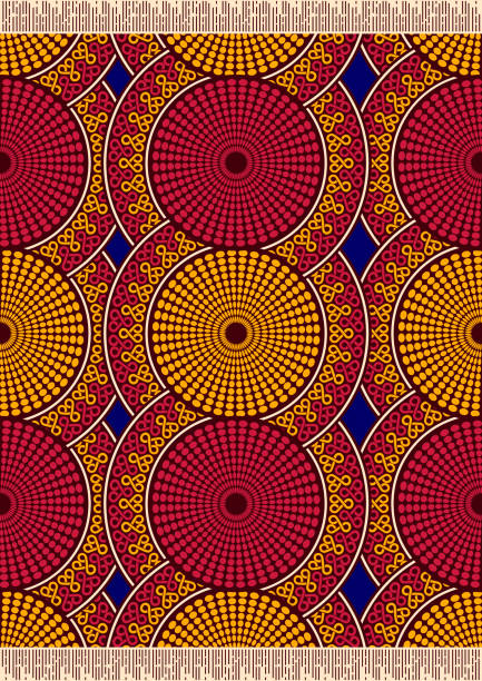textile fashion african print 53 Circle african fashion seamless pattern, picture art and abstract color background, vector illustration file. batik indonesia stock illustrations