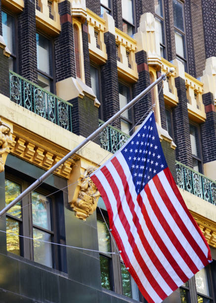 istock American Flag, NYC. 1182419166