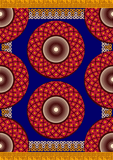 textile fashion african print 54 Circle african fashion seamless pattern, picture art and abstract color background, vector illustration file. batik indonesia stock illustrations