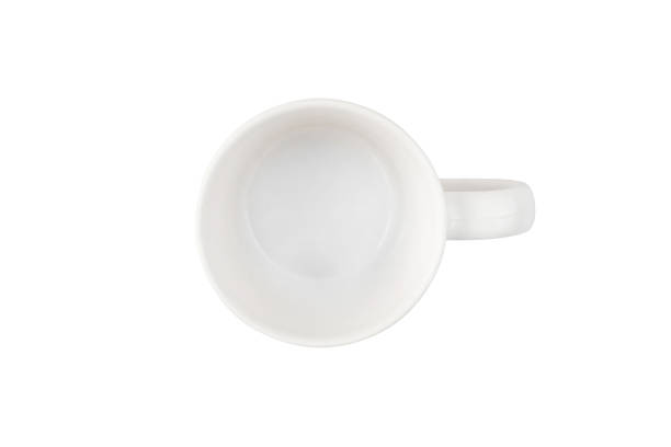istock top view of white cup isolated on white background with clipping path. 1182422791