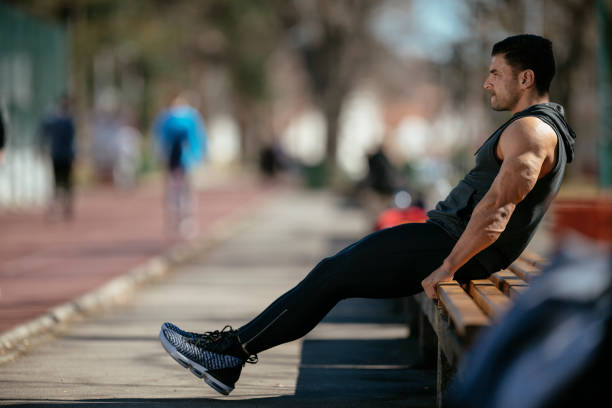 istock Sports man training in park. 1182422822