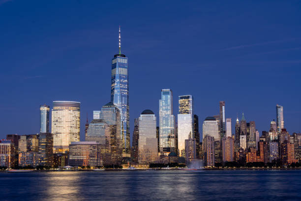 istock Lower Manhattan Skyline at Night, NYC, USA 1182423194
