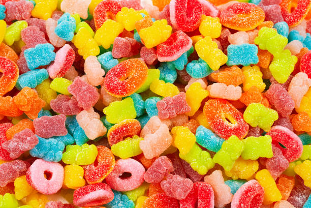 istock Assorted gummy candies. Top view. Jelly  sweets. 1182423465