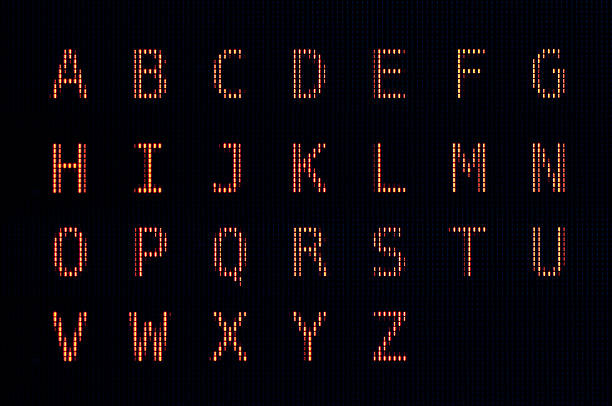 Computer LCD Font  plasma letter j stock pictures, royalty-free photos & images