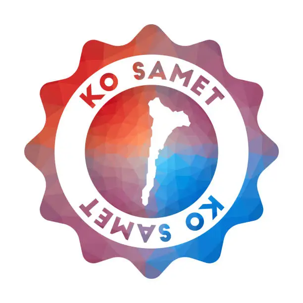 Vector illustration of Ko Samet low poly logo.