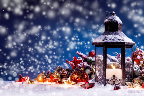 istock Lantern and christmas decoration 1182429592