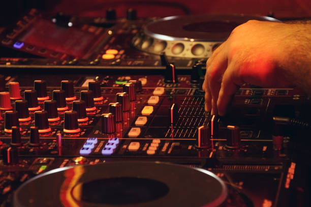 istock DJ playing music at mixer closeup 1182434358