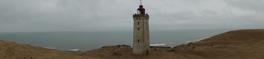 The old lighthouse at Rubjerg knude at the city of Lønstrup, Denmark