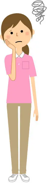 Vector illustration of Care giver,Nursing assistant,DoubtBe tro