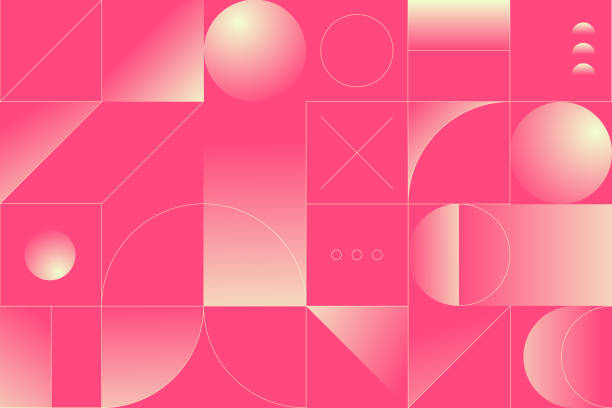 abstrakcyjna kompozycja wzorka geometrii - gradient koloru obrazy stock illustrations