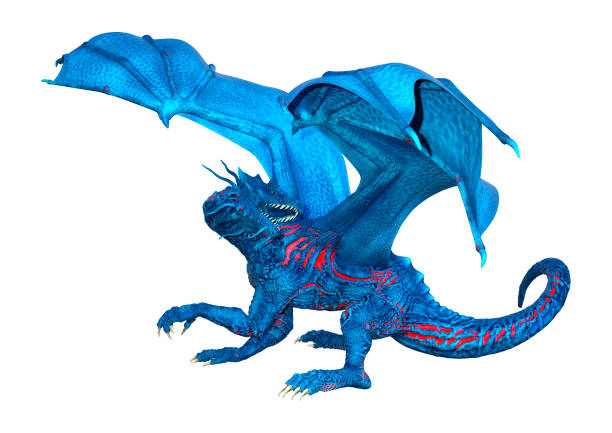 istock 3D illustration fantasy dragon on white 1182437773