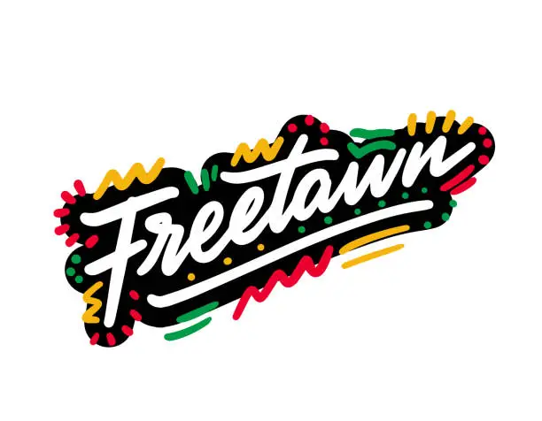 Vector illustration of Freetawn Handwritten Word Text Swoosh Vector Illustration Design.