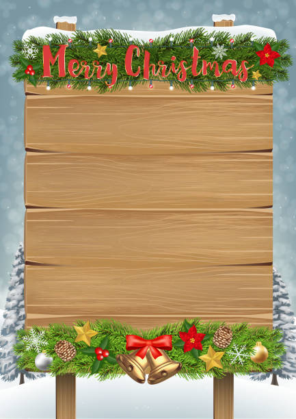 istock merry christmas wood board sign winter background 1182439842