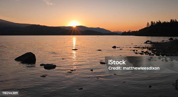 Tranquil Sunset Lake District Uk Stock Photo - Download Image Now - Beach, Borrowdale, Catbells