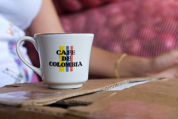 Mug of Colombian coffee in Medellin, Colombia stock photo
