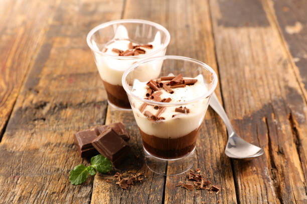 istock chocolate dessert with sweet whipped cream 1182445934