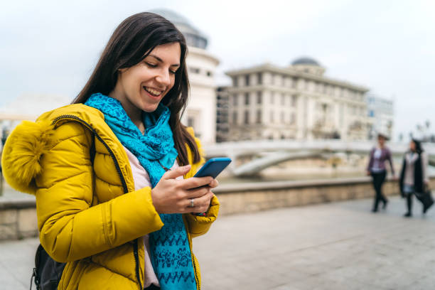 istock Young woman texting from Skopje 1182447047