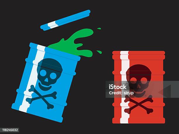 Drum With Toxic Waste Stock Illustration - Download Image Now - Drum - Container, Barrel, Black Color