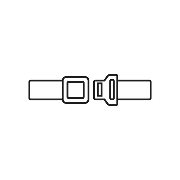 illustrations, cliparts, dessins animés et icônes de vecteur d'icône de ceinture de sécurité. pictogramme noir de haute qualité pour la conception de site web et les applications mobiles. illustration de vecteur sur un fond blanc. - buckle