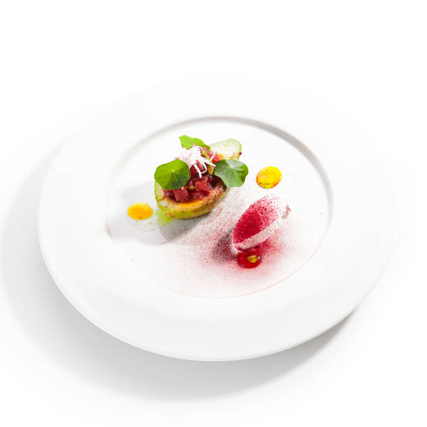 istock Tuna Tartar Made from Raw Fish Served in Avocado 1182452989