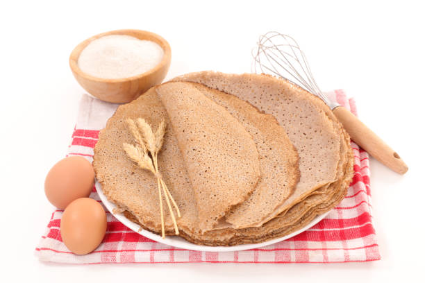 istock plate of buckwheat crepe, studio shot 1182454624