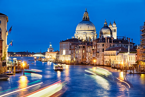 Twilight view of Venice Grand Canal