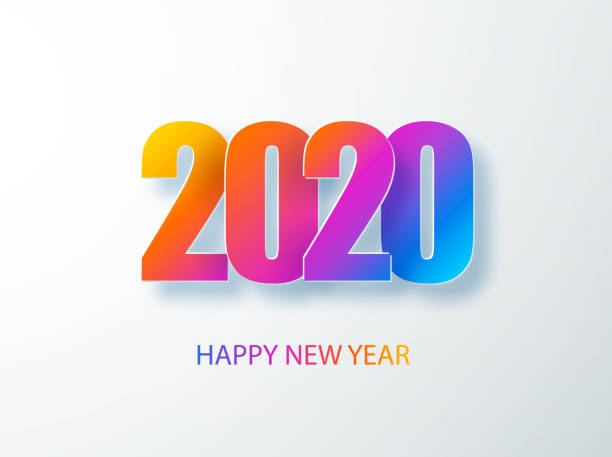 istock Happy 2020 new year colour banner in paper style. 2020 modern text vector design for your seasonal holidays flyers, greetings and invitations, christmas themed congratulations and cards. Vector illustration. 1182457046