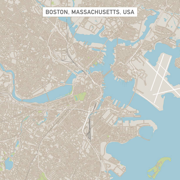 波士頓麻塞諸塞州美國城市街道地圖 - boston 幅插畫檔、美工圖案、卡通及圖標