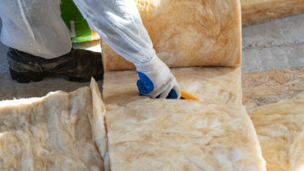 istock Professional worker man installing thermal insulation layer with mineral rock wool 1182458117