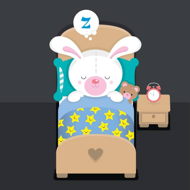 Sweet dreams kawaii bunny vector art illustration
