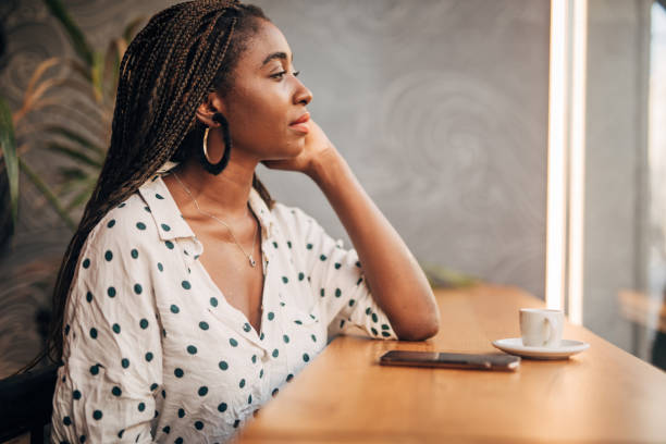 istock Woman  at the cafe 1182458292