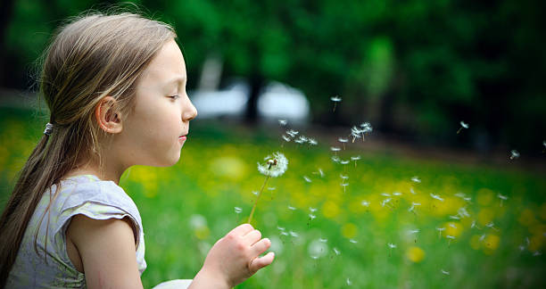 istock Little girl with a dandelion 118245846