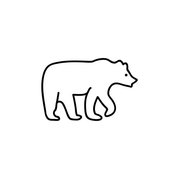 Cartoon Of A Black Bear Outline Stock Photos, Pictures & Royalty-Free  Images - iStock