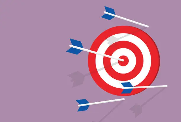 Vector illustration of Target and arrows