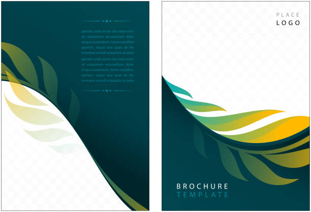 corporate brochure brochure template with provision for image nature drawings stock illustrations