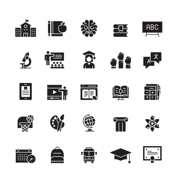 Education and School Related Vector Icons Education and School Related Vector Icons education icon stock illustrations