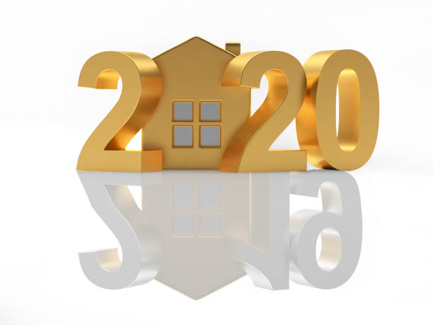 istock Golden 2020 with house icon and reflection 2019 1182463388